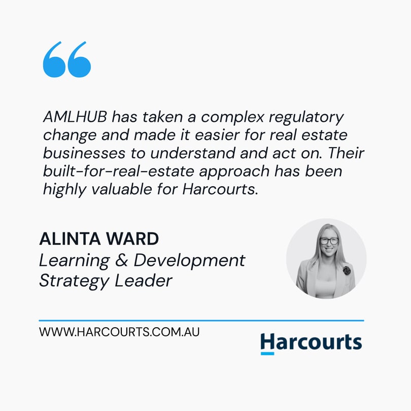 Alinta Ward Harcourts testimonial AMLHUB Alinta Ward Harcourts testimonial AMLHUB
